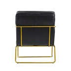 Silla negra de 30 pulgadas con marco dorado