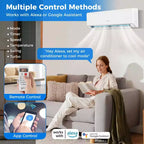 Costway 18000BTU Wifi Enabled Mini Split Air Conditioner & Heater with Heat Pump White/Black
