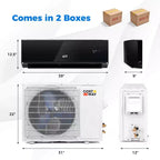 Costway 18000BTU Wifi Enabled Mini Split Air Conditioner & Heater with Heat Pump White/Black