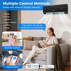 Costway 18000BTU Wifi Enabled Mini Split Air Conditioner & Heater with Heat Pump White/Black