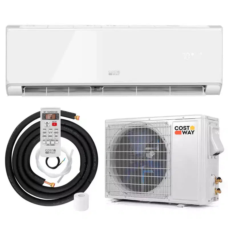 Costway Aire Acondicionado y Calefacción Mini Split de 18000 BTU con Wi-Fi y Bomba de Calor Blanco/Negro