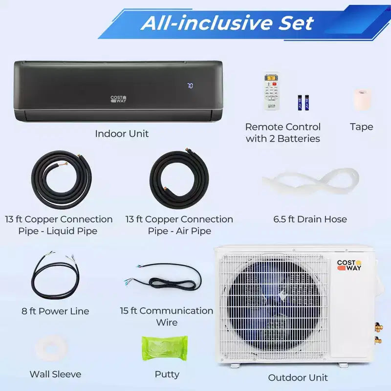 Aire acondicionado y calefactor mini split Costway de 12000 BTU con bomba de calor
