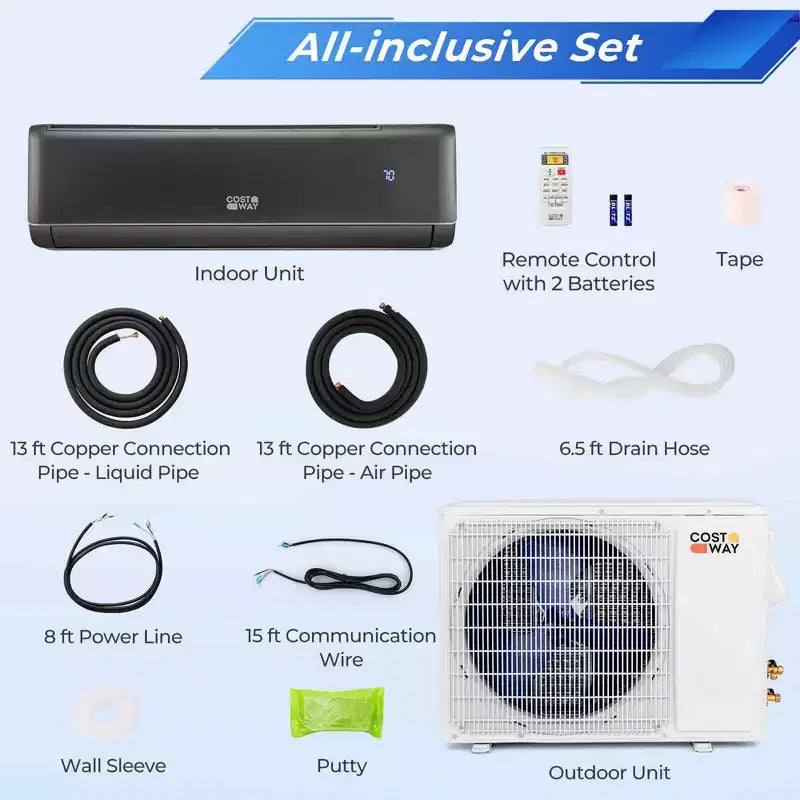 Costway 18000 BTU Mini Split Air Conditioner & Heater with Heat Pump