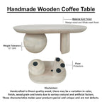 Mesa de centro de 38 pulgadas, tapa oblonga de madera de mango con patas esféricas modernas