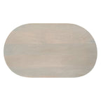 Mesa de centro de 38 pulgadas, tapa oblonga de madera de mango con patas esféricas modernas