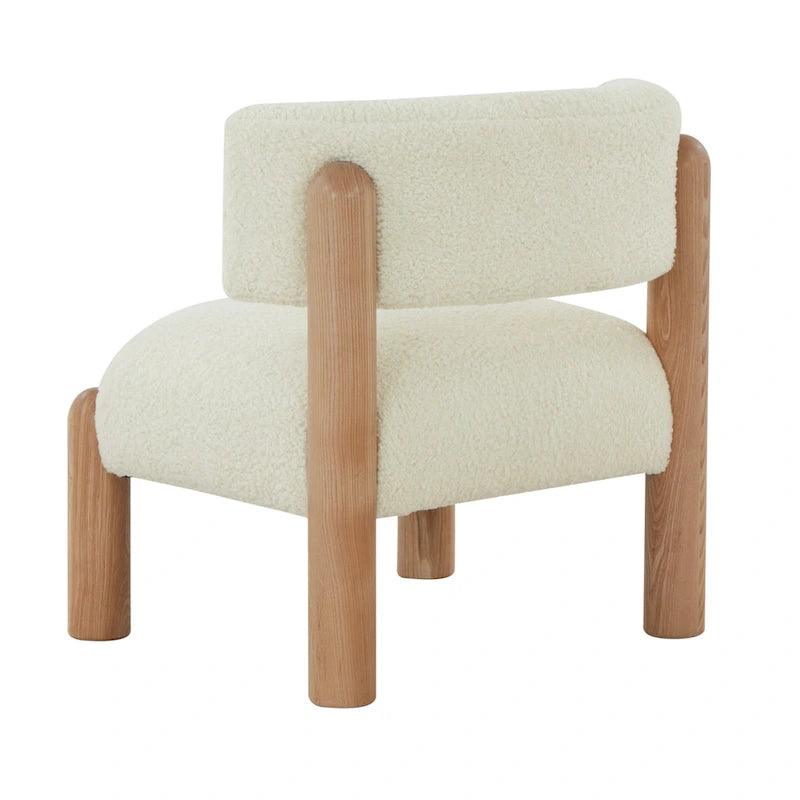 Sillón decorativo de borreguito sintético - 26 pulg. An. x 26 pulg. Prof. x 28 pulg. Al.