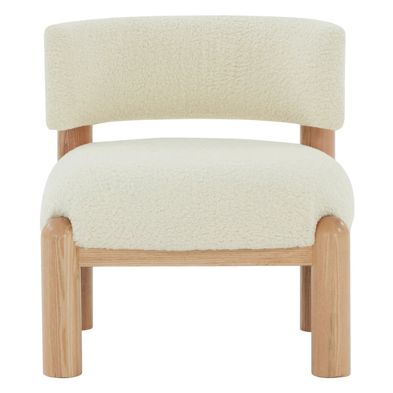 Sillón decorativo de borreguito sintético - 26 pulg. An. x 26 pulg. Prof. x 28 pulg. Al.