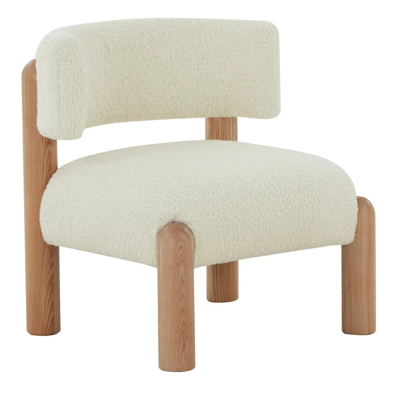 Sillón decorativo de borreguito sintético - 26 pulg. An. x 26 pulg. Prof. x 28 pulg. Al.