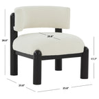 Sillón decorativo de borreguito sintético - 26 pulg. An. x 26 pulg. Prof. x 28 pulg. Al.