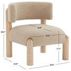 Sillón decorativo de borreguito sintético - 26 pulg. An. x 26 pulg. Prof. x 28 pulg. Al.
