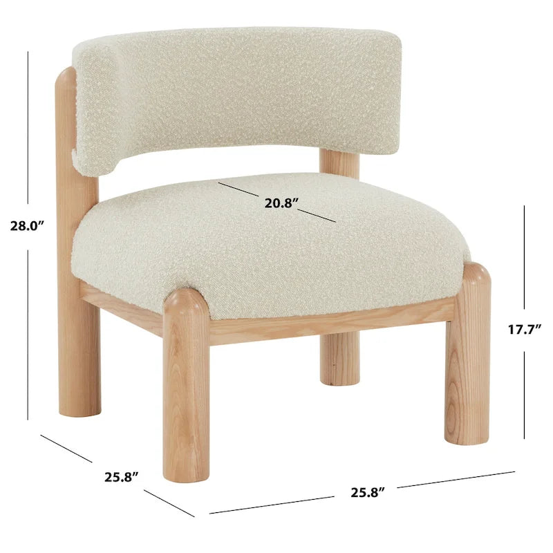 Sillón decorativo de borreguito sintético - 26 pulg. An. x 26 pulg. Prof. x 28 pulg. Al.