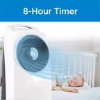 BLACK+DECKER Evaporative Air Cooler with LED Display, Remote Control, 2-Gallon Water Tank - Compact and Lightweight Design, White