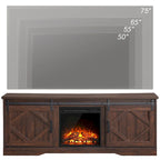 Mueble de TV para Chimenea, Estante, Centro de Entretenimiento estilo Rústico con Puertas Correderas de Granero