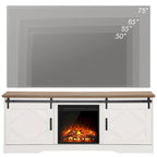 Mueble de TV para Chimenea, Estante, Centro de Entretenimiento estilo Rústico con Puertas Correderas de Granero