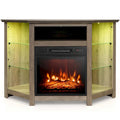 Mueble para TV con chimenea eléctrica y luces LED