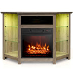 Mueble para TV con chimenea eléctrica y luces LED