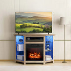 Mueble para TV con chimenea eléctrica y luces LED