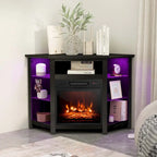 Mueble para TV con chimenea eléctrica y luces LED