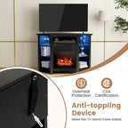 Mueble para TV con chimenea eléctrica y luces LED
