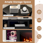 Mueble para TV con chimenea eléctrica y luces LED
