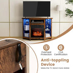 Mueble para TV con chimenea eléctrica y luces LED