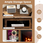 Mueble para TV con chimenea eléctrica y luces LED