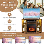 Mueble para TV con chimenea eléctrica y luces LED