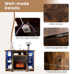 Mueble para TV con chimenea eléctrica y luces LED