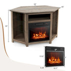 Mueble para TV con chimenea eléctrica y luces LED