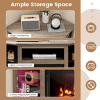 Mueble para TV con chimenea eléctrica y luces LED