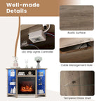 Mueble para TV con chimenea eléctrica y luces LED