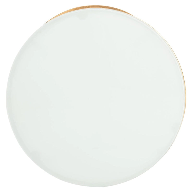 Mesa auxiliar con tope blanco/dorado - 20 x 20 x 21.2 - 20 An. x 20 Prof. x 21 Al.