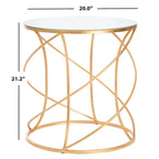 Mesa auxiliar con tope blanco/dorado - 20 x 20 x 21.2 - 20 An. x 20 Prof. x 21 Al.