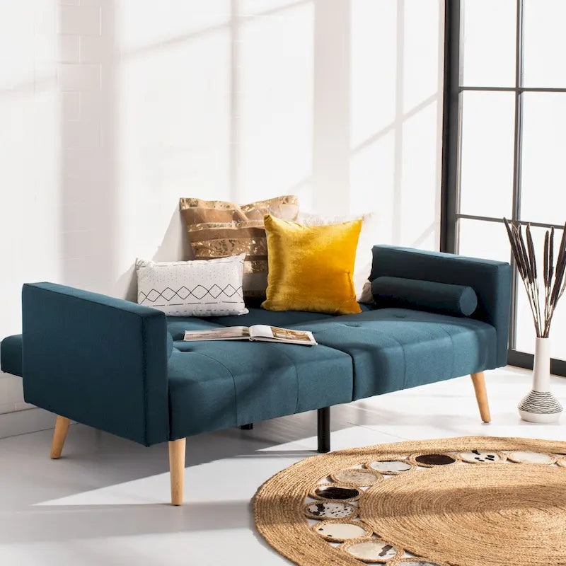 Cama futón plegable con almohada - 74.8 x 31.9 x 34.7