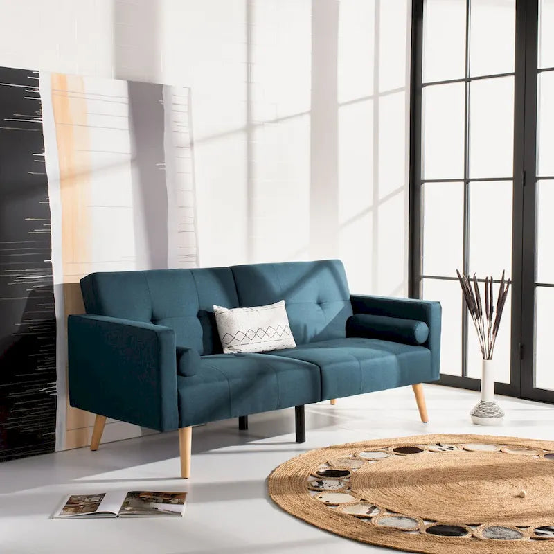 Cama futón plegable con almohada - 74.8 x 31.9 x 34.7