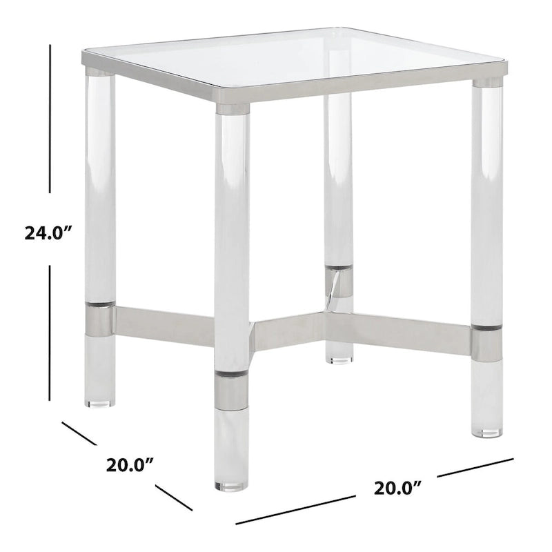Mesa auxiliar de acrílico - 20 pulgadas de ancho x 20 pulgadas de profundidad x 24 pulgadas de alto