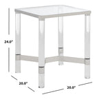 Mesa auxiliar de acrílico - 20 pulgadas de ancho x 20 pulgadas de profundidad x 24 pulgadas de alto