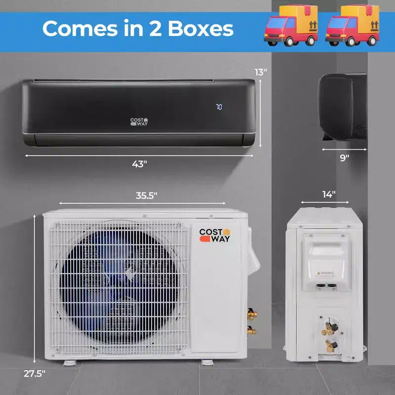Costway 24000 BTU Wifi Enabled Mini Split Air Conditioner & Heater with Heat Pump