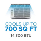 COMMERCIAL COOL CWAM145W6C 14,300 Remote Control and Adjustable Thermostat Window Air Conditioner, 14500 BTU, White