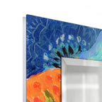 Juego de mesa consola y espejo de cristal biselado con impresión inversa floral Secret Garden