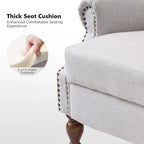 Sillón reclinable manual tradicional con brazos enrollados y patas de madera maciza