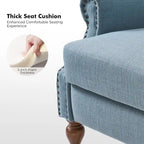 Sillón reclinable manual tradicional con brazos enrollados y patas de madera maciza