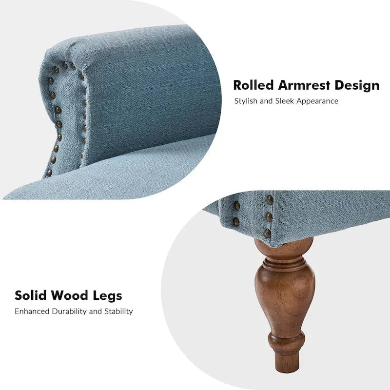 Sillón reclinable manual tradicional con brazos enrollados y patas de madera maciza