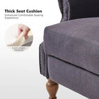 Sillón reclinable manual tradicional con brazos enrollados y patas de madera maciza