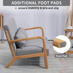 Sofá auxiliar tapizado de estilo escandinavo de madera maciza para 2