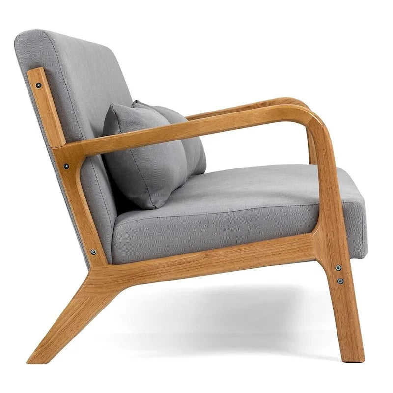 Sofá auxiliar tapizado de estilo escandinavo de madera maciza para 2