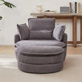 Sillón giratorio de gran tamaño con otomana de almacenamiento Moon con 4 almohadas