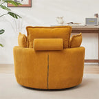 Sillón giratorio de gran tamaño con otomana de almacenamiento Moon con 4 almohadas