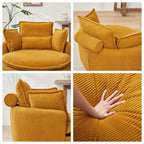 Sillón giratorio de gran tamaño con otomana de almacenamiento Moon con 4 almohadas