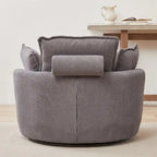 Sillón giratorio de gran tamaño con otomana de almacenamiento Moon con 4 almohadas